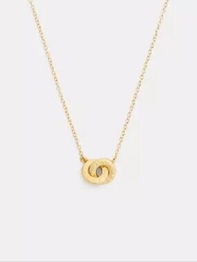 Coach Interlock Pendant Necklace/Goldtone